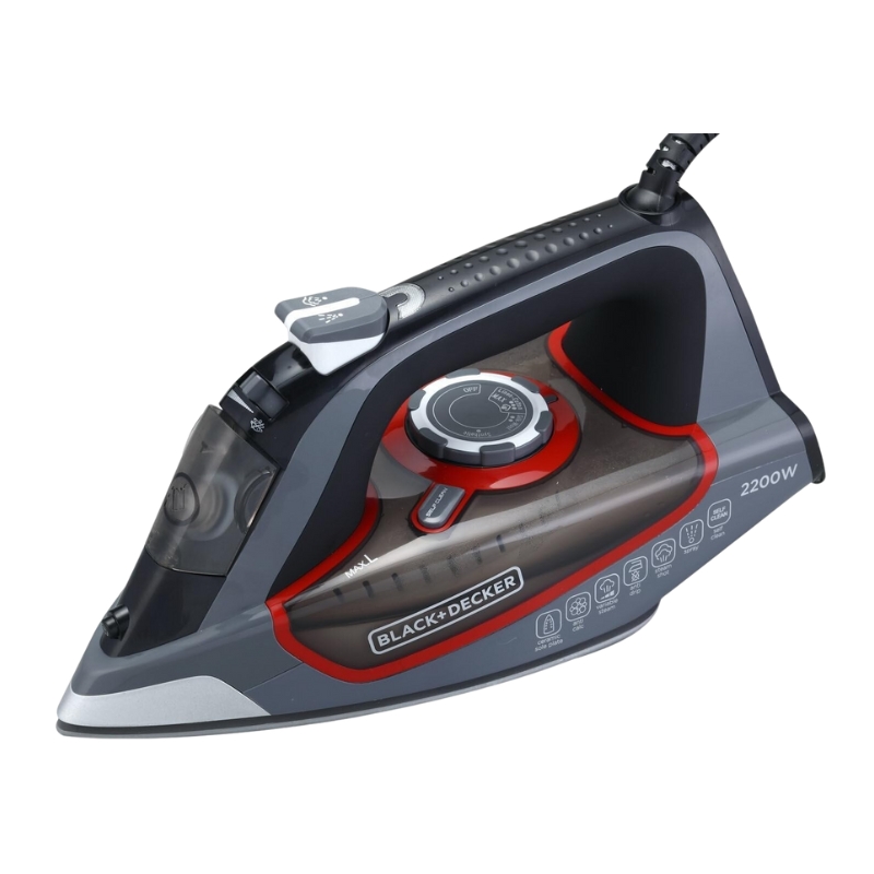 Black+Decker Steam iron with ceramic coated soleplate and anti-calc and anti-drip feature