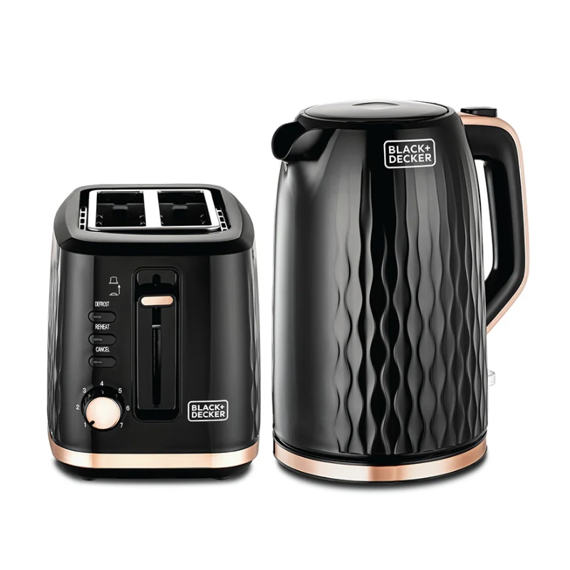 Black+Decker Breakfast Set Toaster 870W 1.7L Kettle 2200W
