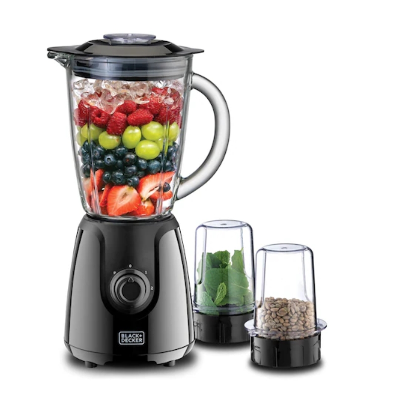 Black+Decker 400W Glass Jar Blender with 2 Mills