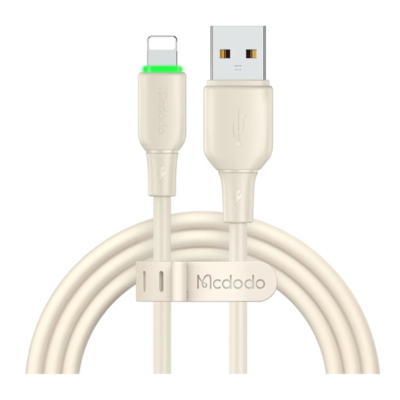 Mcdodo LTG Data Cable with LED Light 1.2m Beige & Black