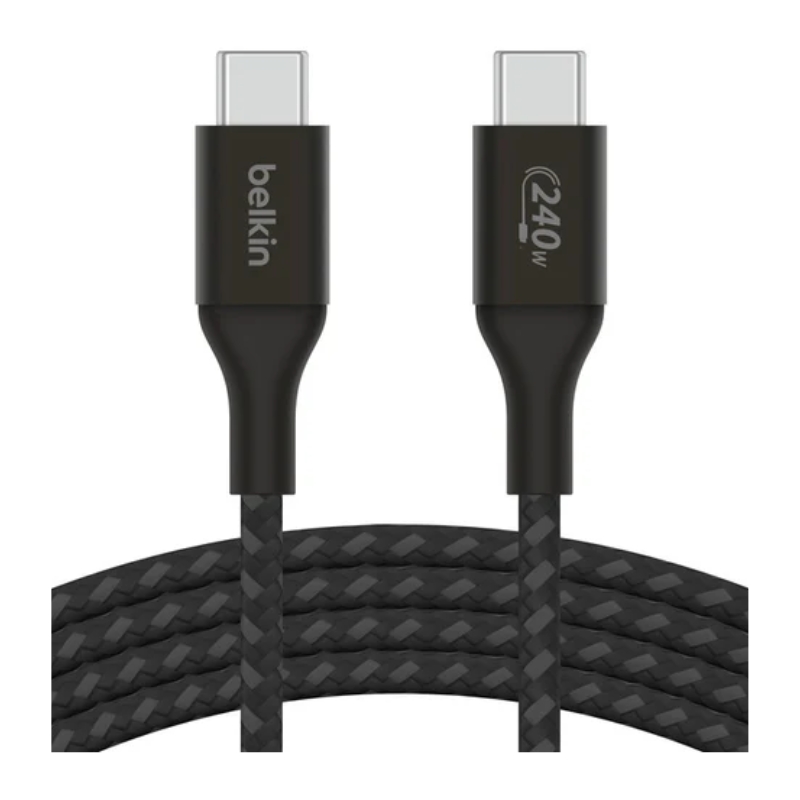 Belkin BoostCharge USB-C to USB-C Braided Cable 240W PD, 48V/5A, 2M, Black