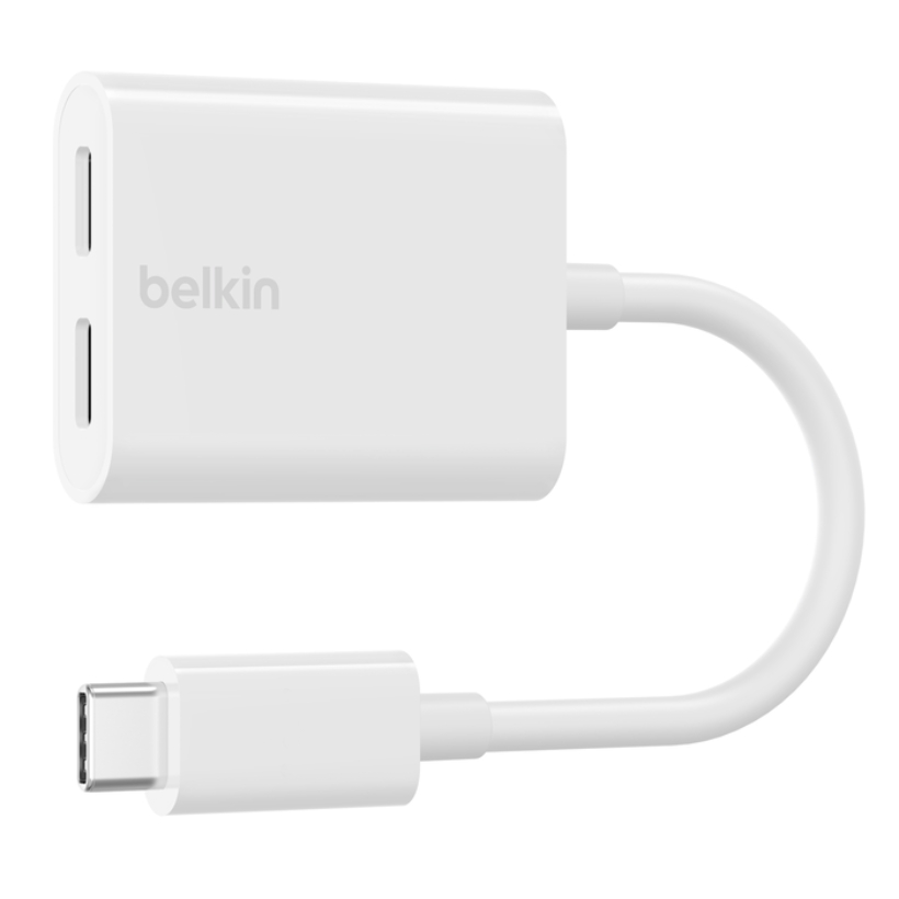 Belkin connect USB-C audio  charge  adapter white
