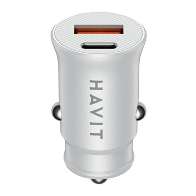 Havit CC2022 Dual USB PD 20W+QC3.0 Car Charger White