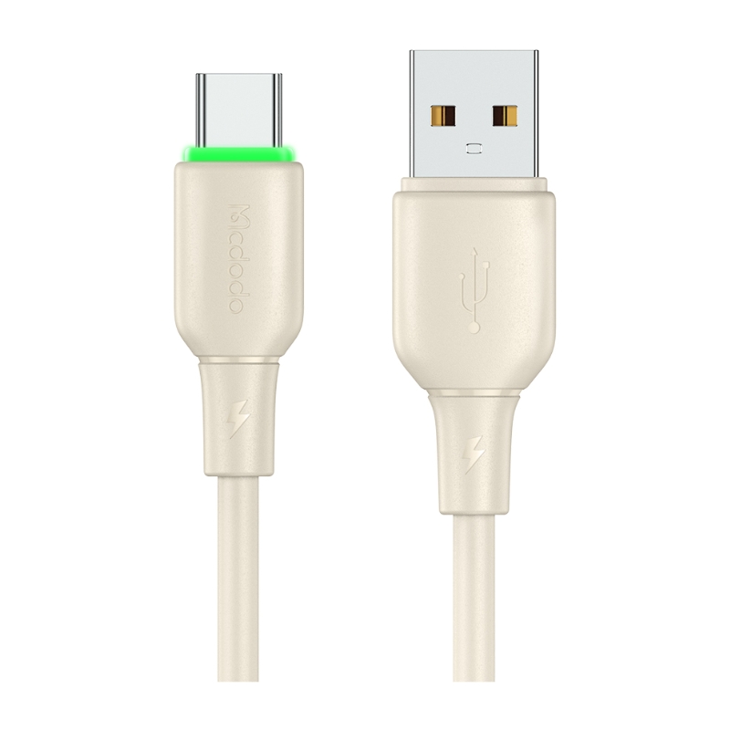 Mcdodo Type-C 6A Data Cable with LED Light 1.2m 100W Beige & Black
