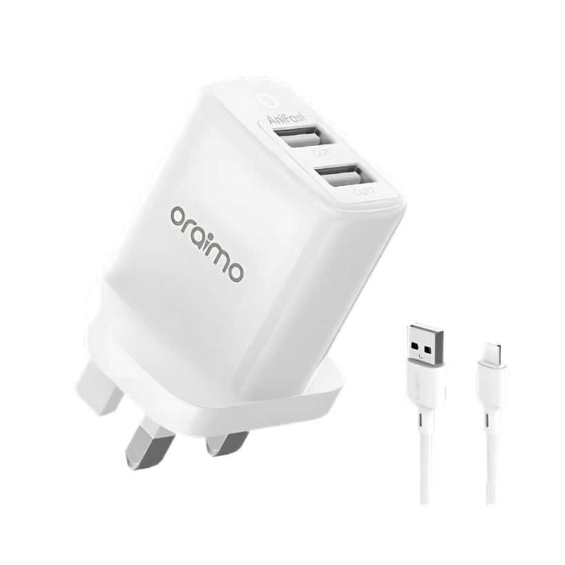 Oraimo Firefly 2U 12W Charger with LTG Cable White