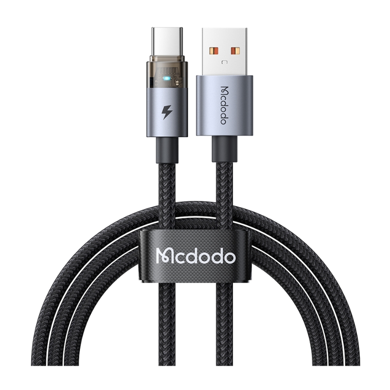 Mcdodo USB-C Transparent Cable with Charging Light 1.2m Silver