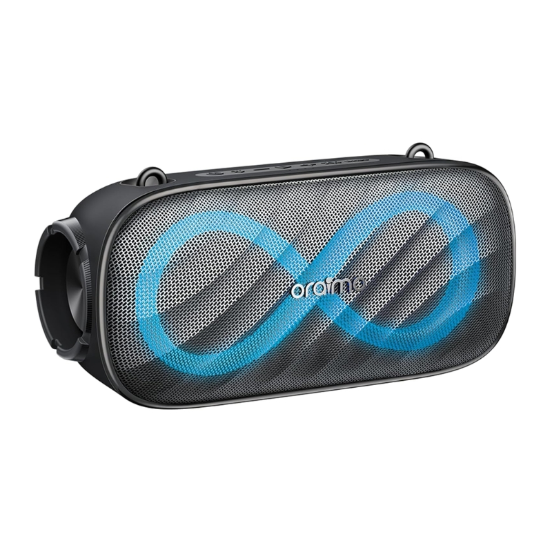 Oraimo SpaceBox Pro 80W Wireless Bluetooth Speaker with Karaoke Support & RGB Lights – Black
