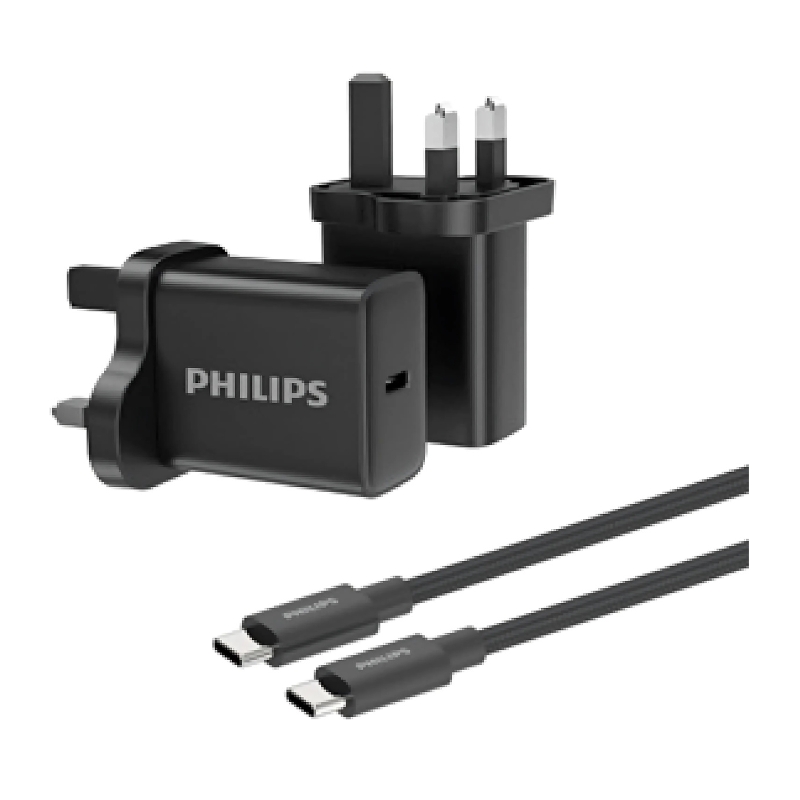 Philips Wall charger 30W with cable C-C DLP5312NB Black