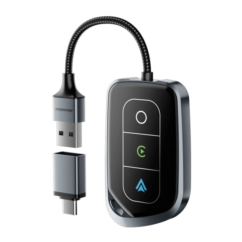 RockRose Wireless Carplay Adapter Compatible with  iOS & Android Black