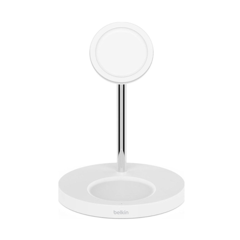 Belkin BOOSTCHARGE PRO 2-in-1 Wireless Charger Stand with MagSafe 15W White