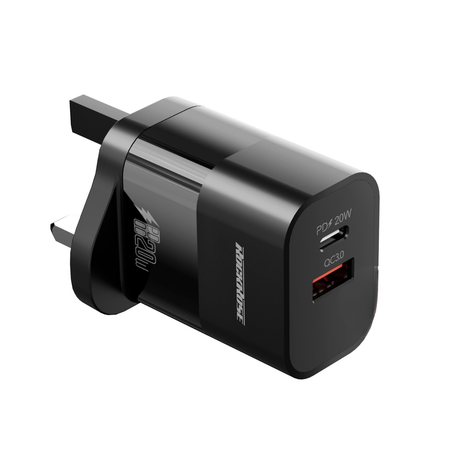 RockRose Charger 20W Dual Port Charger Black