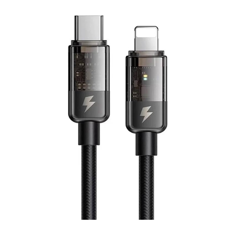 Mcdodo Type-C to LTG Transparent Data Cable 1.8m 36w Black