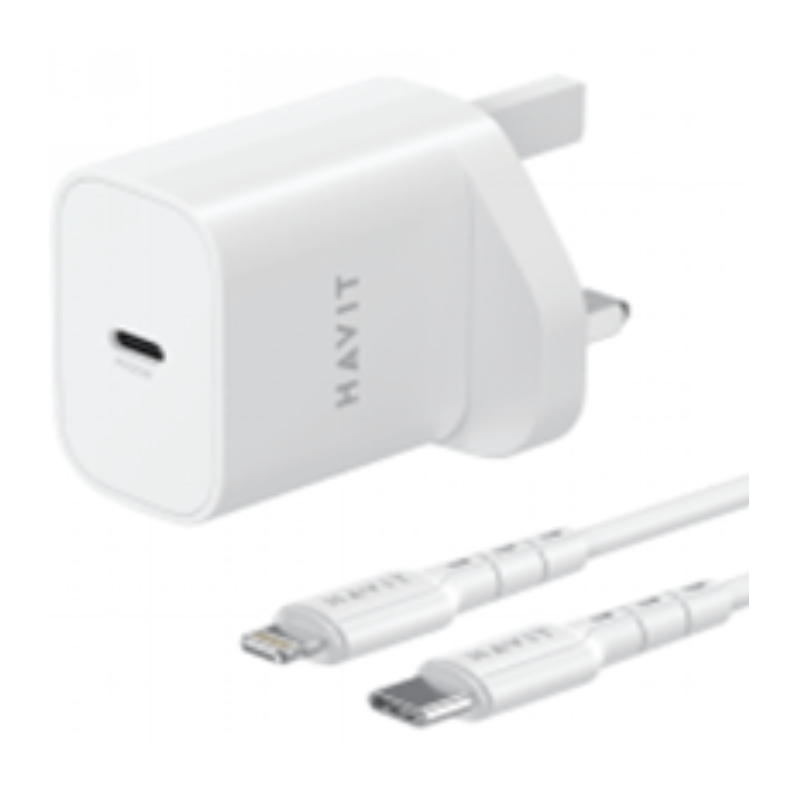 Havit ST711 UK charger and C to L cable 20W
