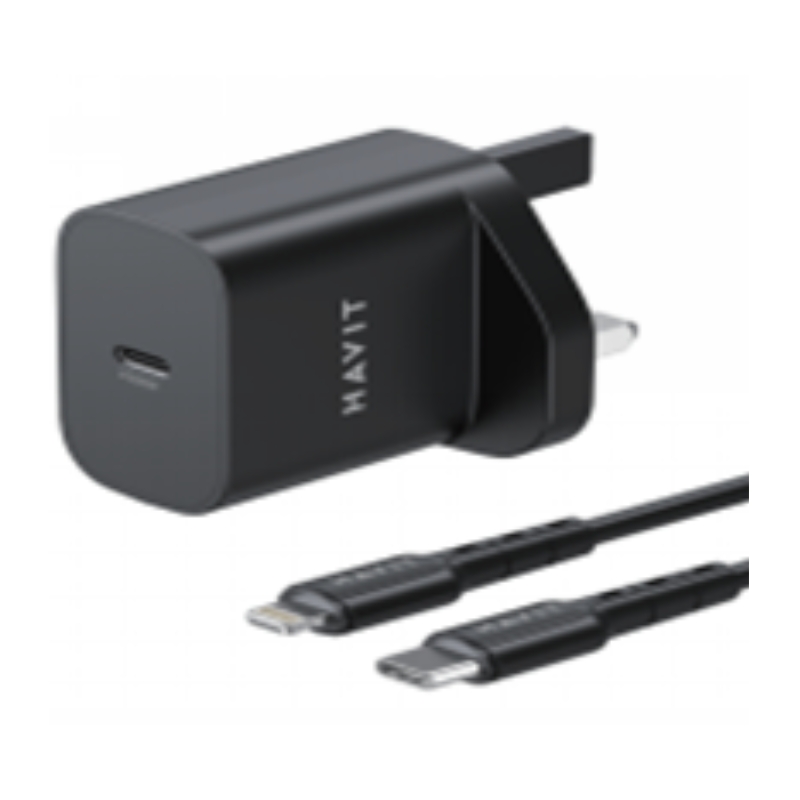 Havit ST711 UK charger and C to L cable 20W