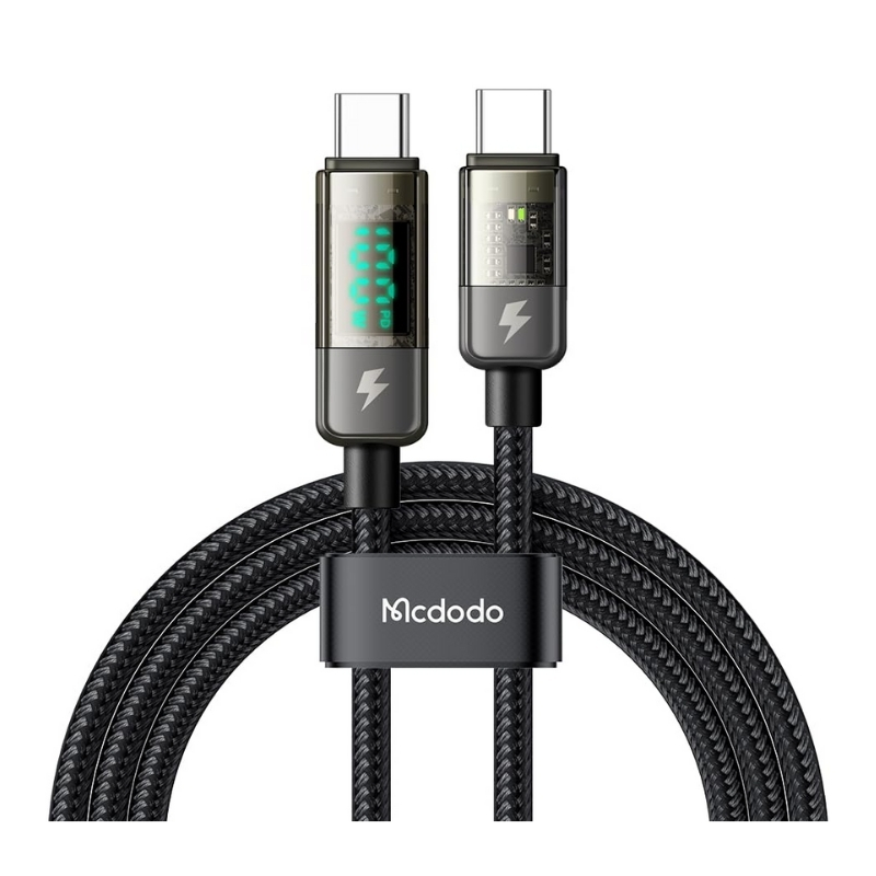 Mcdodo 100W C to C Transparent Data Cable 1.2m Black