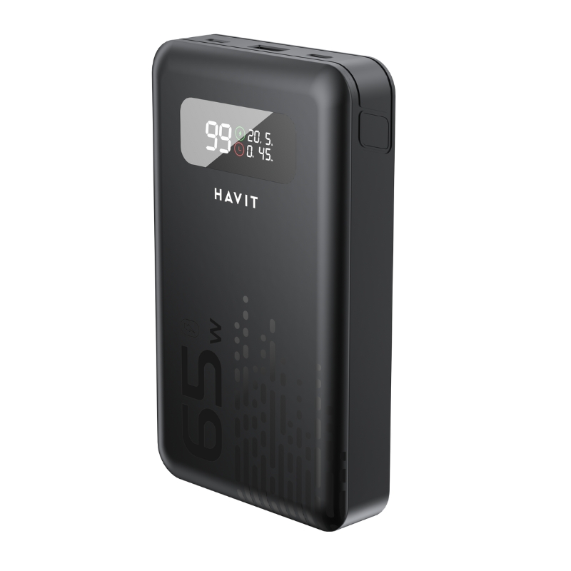 Havit PB5211 Power bank 10200mA 45W with 2 cable Black