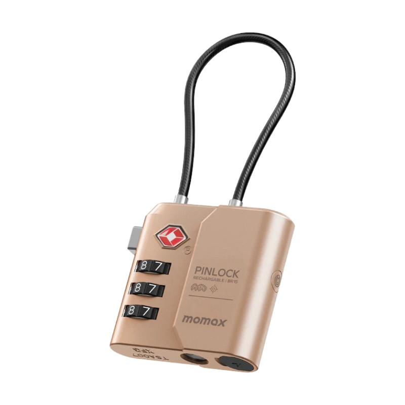 Momax PinLock TSA Padlock Find my locator (Desert Titanium)