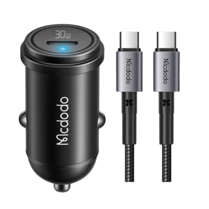 Mcdodo Fast Car Charger+ USB-C to USB-C Cable 1.2m Black