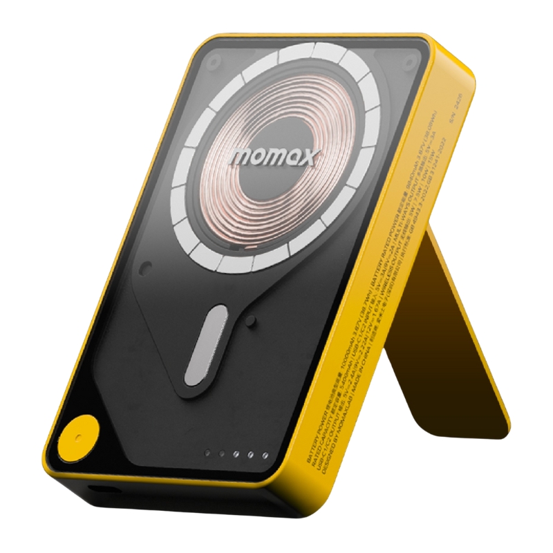 Momax Power X Pro+ Magnetic Wireless Battery Pack 10000mAh with Stand and Built-in USB-C Cable