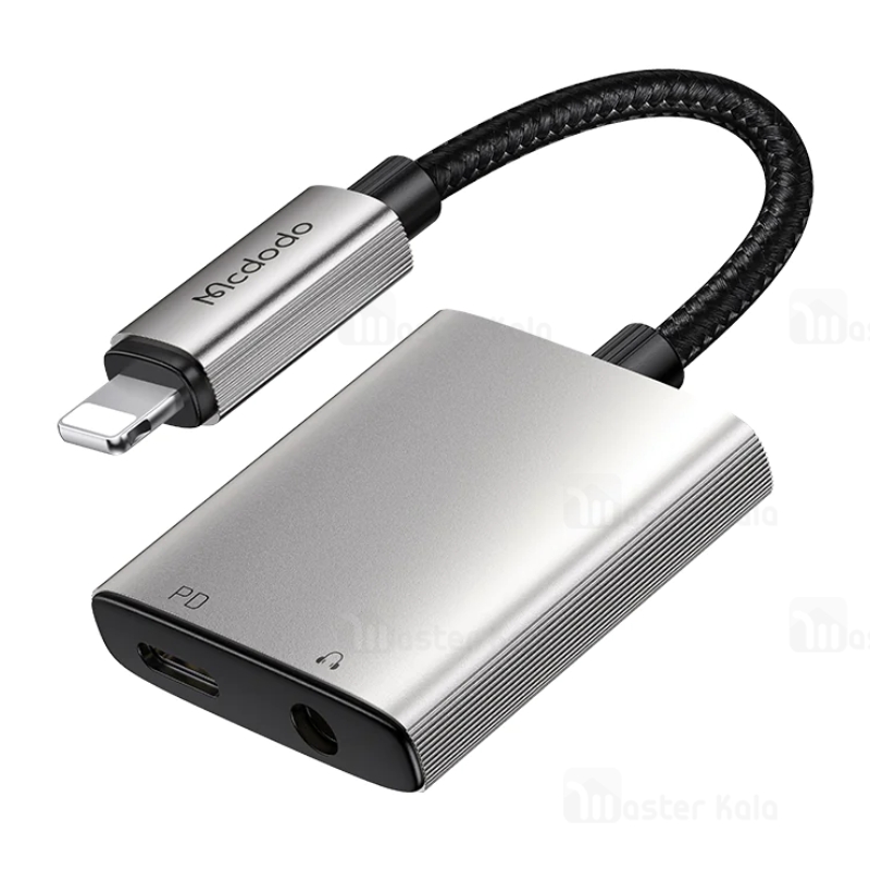 Mcdodo 2 in 1 LTG to LTG+DC3.5mm Audio Adapter Grey