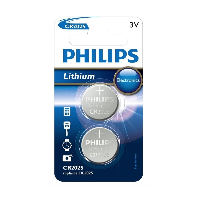 Philips CR2025 Lithium Coin Battery – 3V Long-Lasting Power for Electronics (Single Pack)