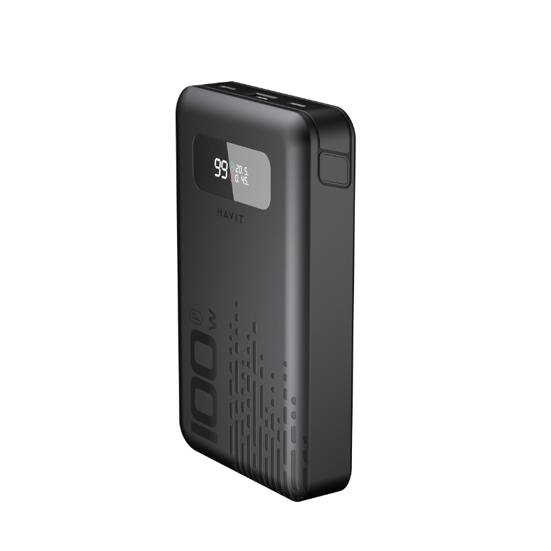 Havit PB5212 Power bank 20000mA 100W with 2 cable Black