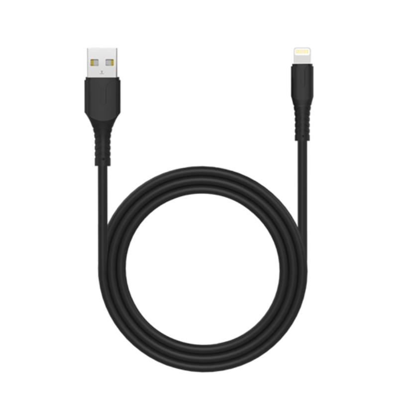 Cable RockRoze 2.4A 1m Lightning Cable Black