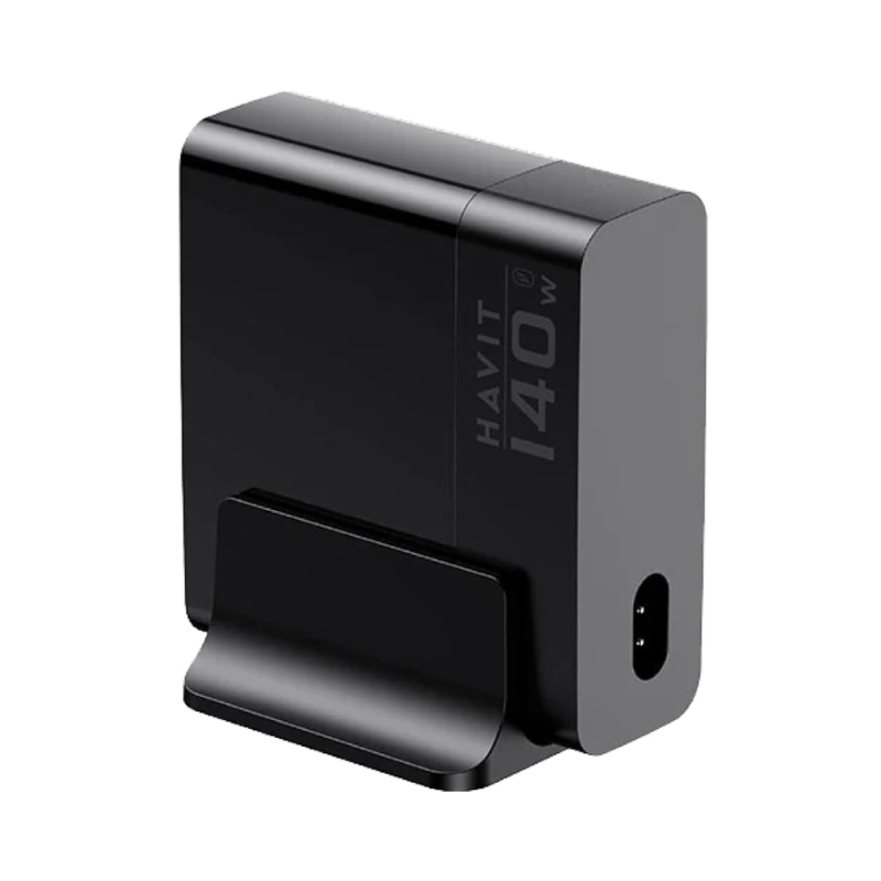 Havit UCLE004 UK LED GaN Charger 140W 3C2A Ports Black