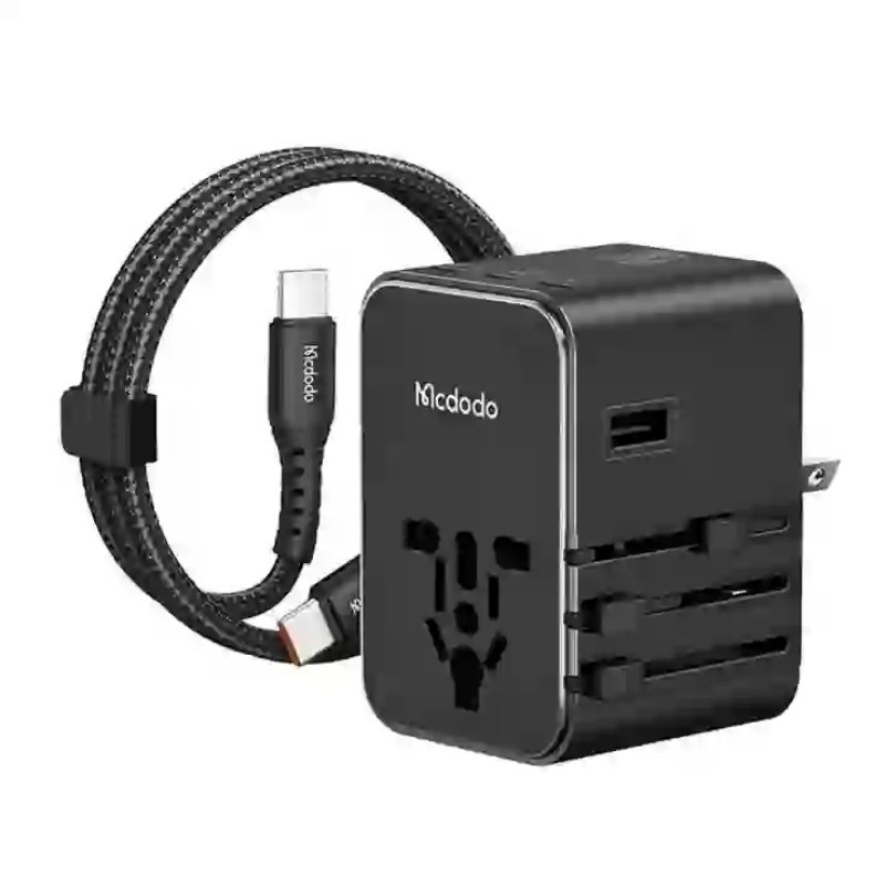 MCDODO 45W 3C+1A Universal Travel Adapter((UK/US/EU)+60W C to C cable 1m