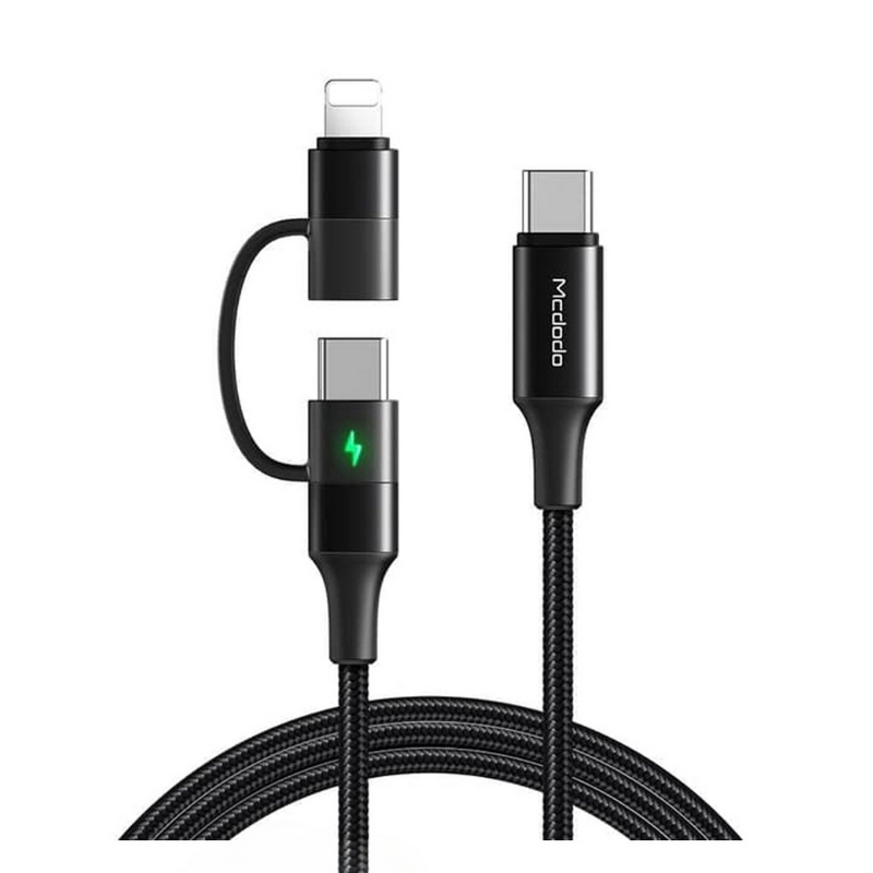 Mcdodo Cable 2 In 1 Type C to Type C - LightningQuick Charge PD 1.8 M Black