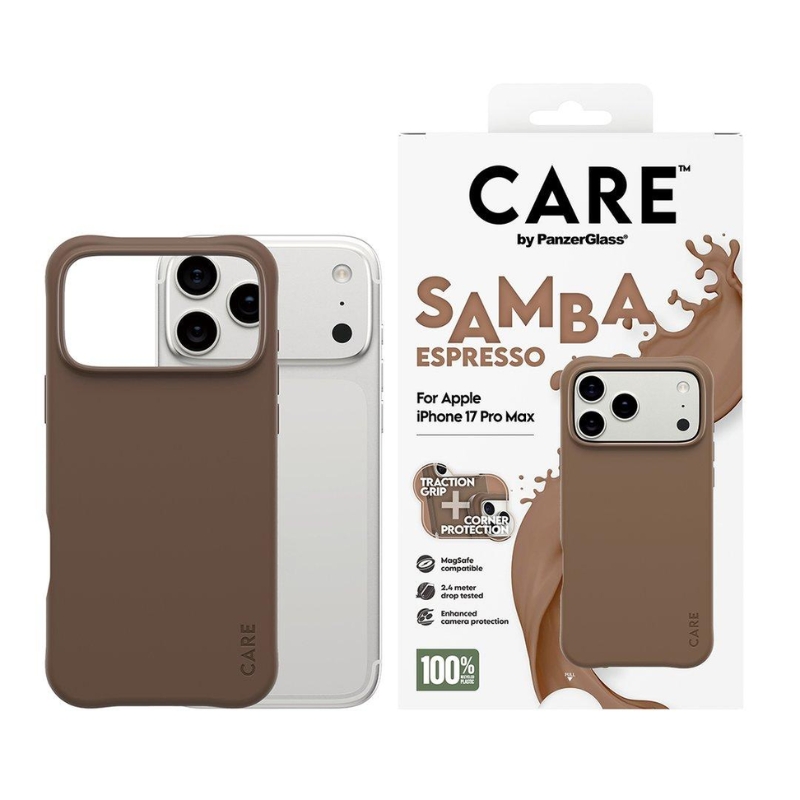 CARE by PanzerGlass Samba Espresso MagSafe Case for iPhone 17 Pro Max – Fashionable Protective Cover