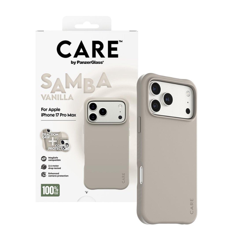 CARE by PanzerGlass Samba Vanilla MagSafe Case for iPhone 17 Pro Max – Fashionable Protective Cover