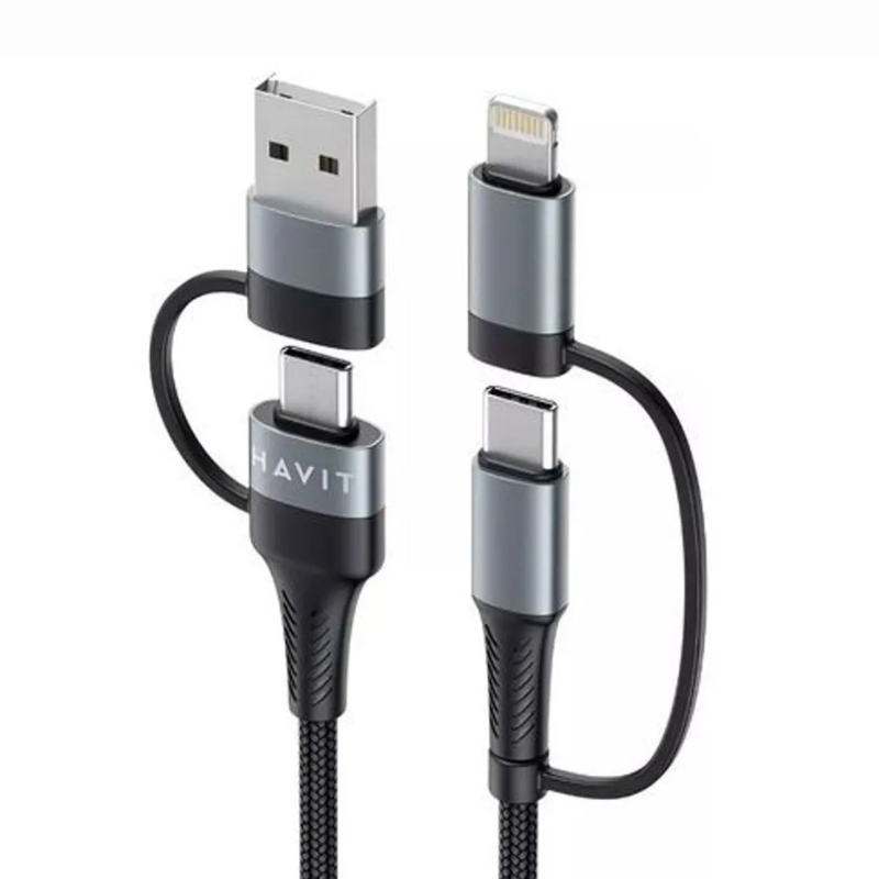 Havit CB6244 Charging Cable 1.0m – High Quality USB Data & Charging Cable – Black & Grey