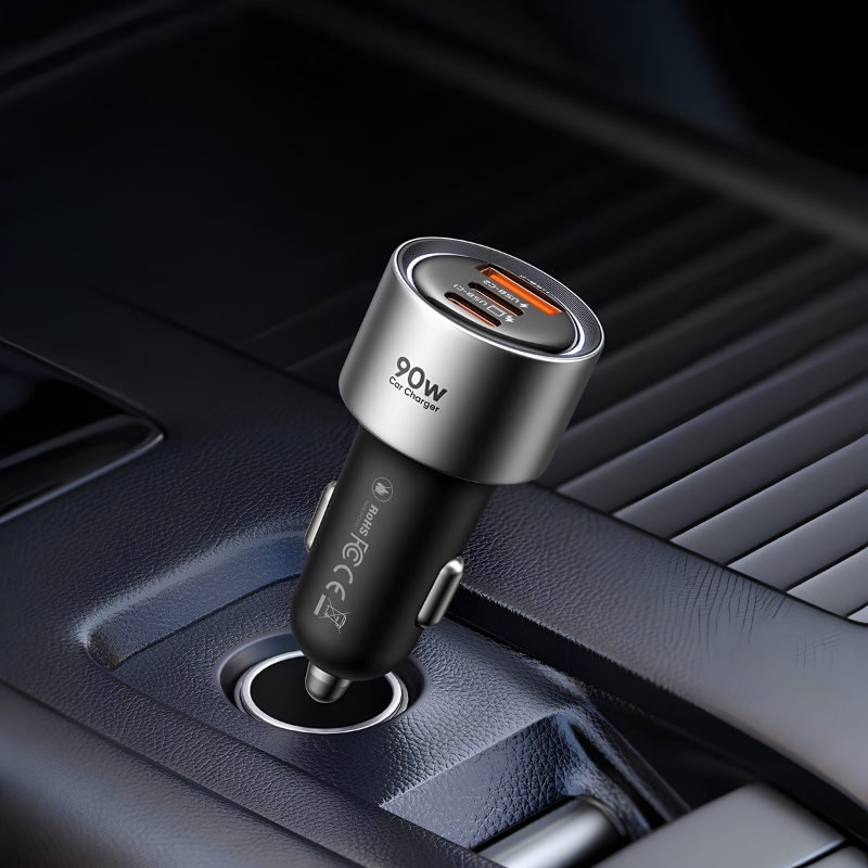 Mcdodo 90W Car Charger  2 USB-C + 1 USB-A