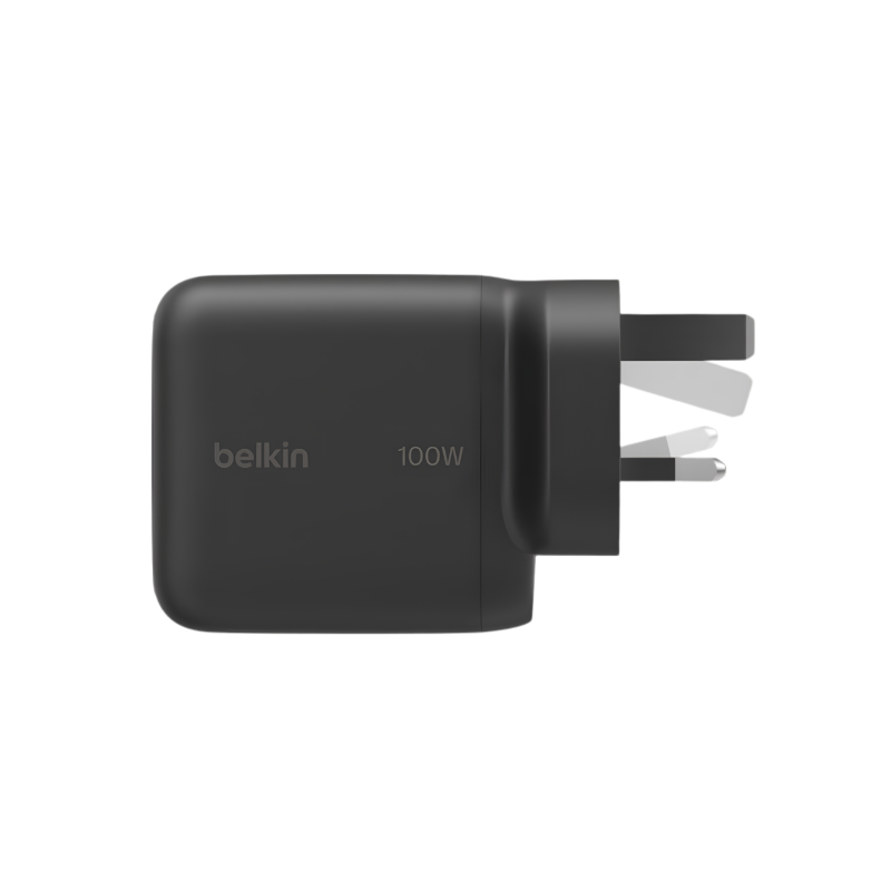 100W 1C GAN WALL CHARGER SPACE BK FOLDABLE UK PLUG