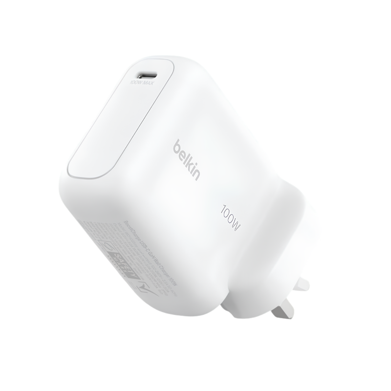 100W 1C GAN WALL CHARGER  WH (FOLDABLE UK PLUG)