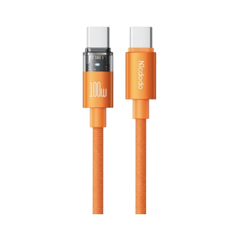 Mcdodo 100W USB-C to USB-C Transparent Cable with Charging Light 1.2m