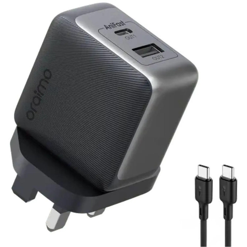 Oraimo PowerGaN 33 Pro 33W GaN Dual‑Port Fast Charger with Type‑C Cable