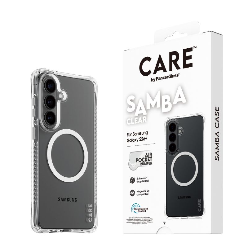 PanzerGlass CARE Samba Case Transparent with MagSafe/Qi for Samsung Galaxy S26 Plus