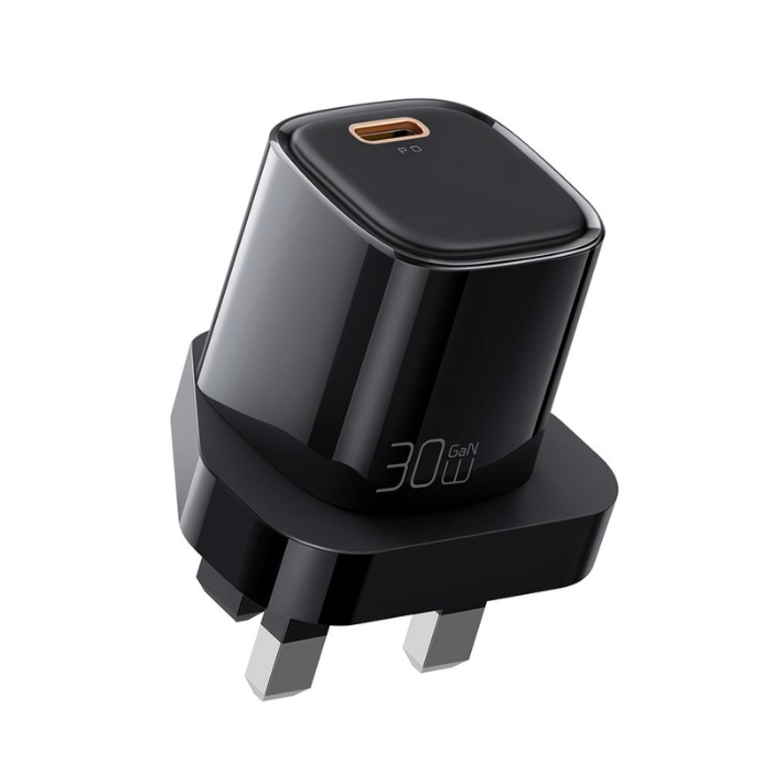 Mcdodo 30W GaN PD Single Port Wall Charger (UK Plug, Mini Size) – Black