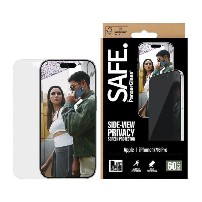 PanzerGlass 2-Way Privacy Screen Protector – Ultra-Wide Fit w. EasyAligner for iPhone 16 Pro & iPhone 17
