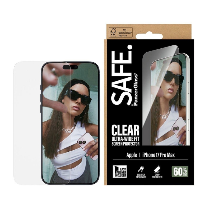PanzerGlass Transparent Tempered Glass Screen Protector for iPhone 17 Pro Max