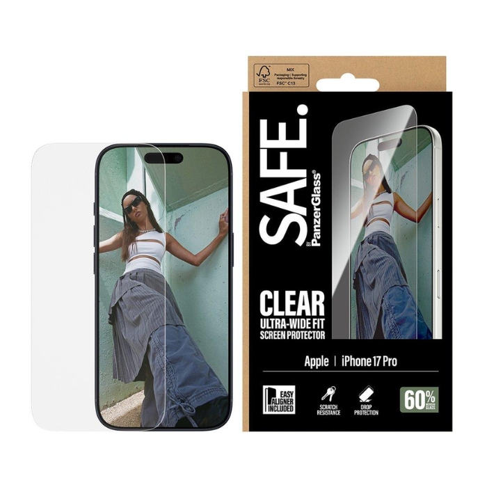 PanzerGlass Transparent Tempered Glass Screen Protector for iPhone 17 Pro