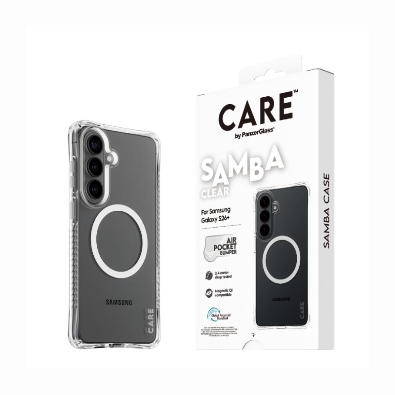 PanzerGlass CARE Samba Case Transparent with MagSafe/Qi for Samsung Galaxy S26 Plus