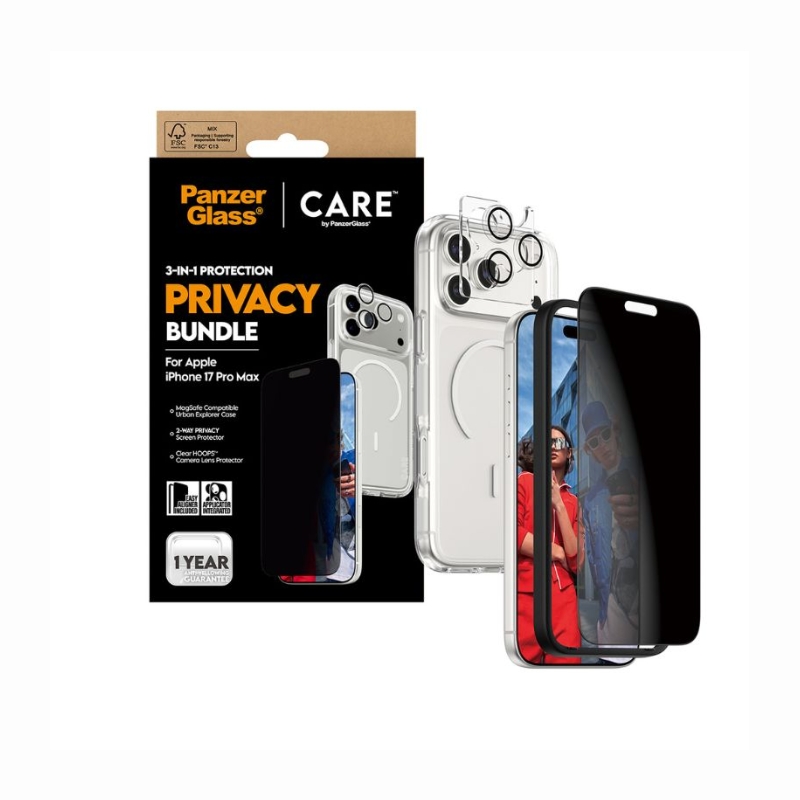 PanzerGlass 3-in-1 Protection Bundle for iPhone 17 Pro Max – Complete Device Protection